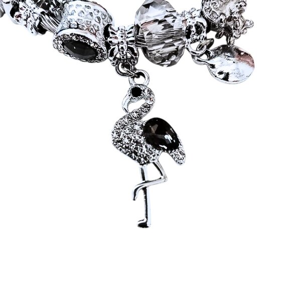 Adjustable Swan Charm Bracelet Inspired by Pandora – Charms Silver – Stainless S - Picture 2 of 5